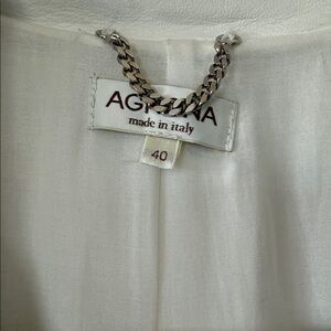 AGNONA Women's White Leather Jacket